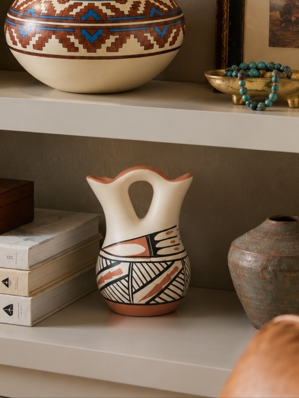 Vintage Jemez Pueblo Pottery Wedding Vase – Signed C G Jemez